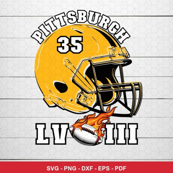 modern, clean vector art with bold outlines and minimalistic detail Steelers helmet SVG for Cricut and Silhouette