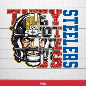 modern cartoon style with bold, glittery typography and a fierce football player illustration Steelers SVG