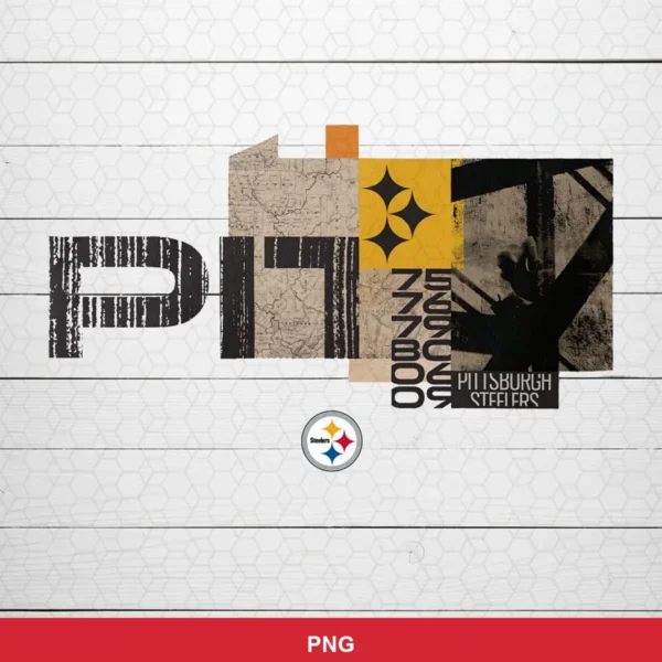 vintage collage with distressed textures and mixed typography vintage Steelers SVG for Cricut and Silhouette