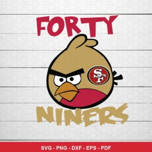 cartoon, modern, playful 49ers player SVG expressing team pride for Cricut and Silhouette