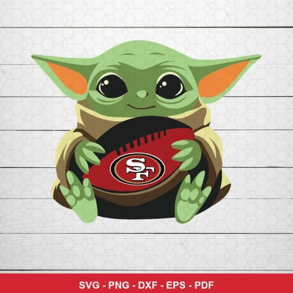 cartoon, cute character illustration with a modern flat design 49ers player SVG for Cricut and Silhouette