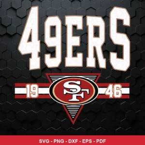 modern with vintage elements 49ers logo SVG expressing team pride featuring 49ers text for Cricut and Silhouette