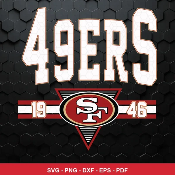 modern with vintage elements 49ers logo SVG expressing team pride featuring 49ers text for Cricut and Silhouette