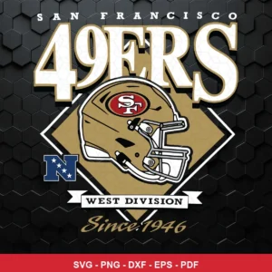 modern vintage with clean lines and bold typography 49ers helmet SVG for Cricut and Silhouette