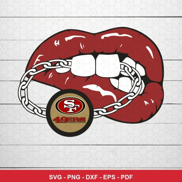 modern cartoon style with bold, clean lines and vibrant colors 49ers logo SVG for Cricut and Silhouette