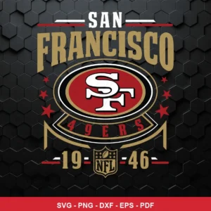 modern vintage with bold typography and emblematic logo 49ers logo SVG for Cricut and Silhouette