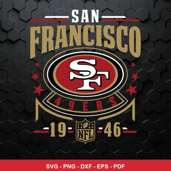 modern vintage with bold typography and emblematic logo 49ers logo SVG for Cricut and Silhouette