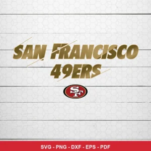 minimalist, modern text-based logo design 49ers logo SVG expressing team pride for Cricut and Silhouette