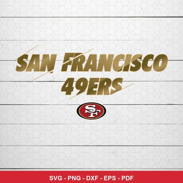 minimalist, modern text-based logo design 49ers logo SVG expressing team pride for Cricut and Silhouette