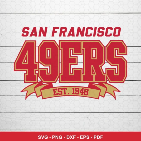 modern vintage sports logo style 49ers logo SVG expressing team pride for Cricut and Silhouette