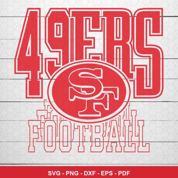 modern, clean typography-focused design with a subtle textured background 49ers player SVG for Cricut and Silhouette
