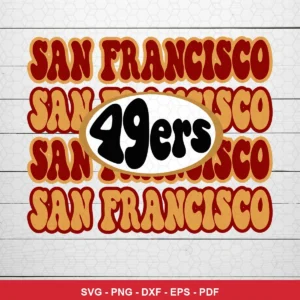 retro, bold typography with a vintage feel vintage 49ers SVG expressing nostalgia and team pride for Cricut and Silhouette