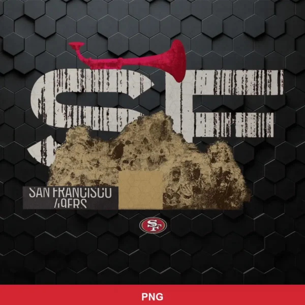 modern grunge with textured and distressed elements 49ers logo SVG for Cricut and Silhouette