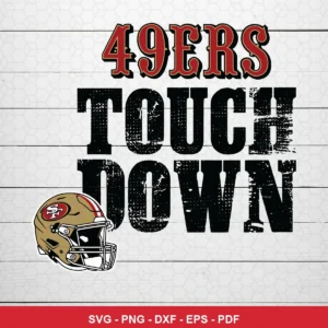modern vintage with distressed typography and clean sports graphic elements 49ers player SVG for Cricut and Silhouette