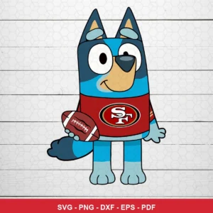 modern cartoon style with clean lines and bright colors 49ers player SVG for Cricut and Silhouette