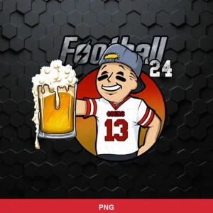 cartoon, modern digital illustration 49ers player SVG expressing cheerful celebration for Cricut and Silhouette