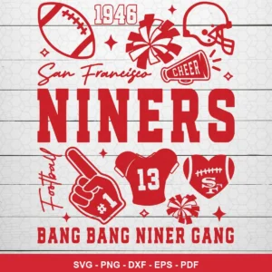 modern, minimalist, and clean with a focus on typography and simple football-related icons 49ers player SVG