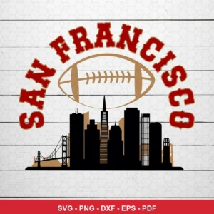 minimalist, modern silhouette with vintage typography 49ers player SVG expressing neutral, pride for Cricut and Silhouette