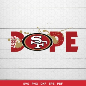 modern, minimalist with splatter artwork 49ers logo SVG expressing team pride featuring 49ers logo for Cricut and Silhouette
