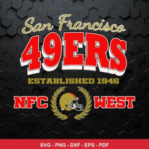 modern vintage with bold typography and clean graphic elements 49ers logo SVG for Cricut and Silhouette