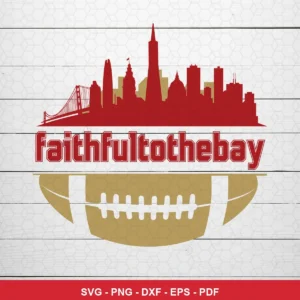 modern minimalist with sports and city skyline elements 49ers player SVG for Cricut and Silhouette