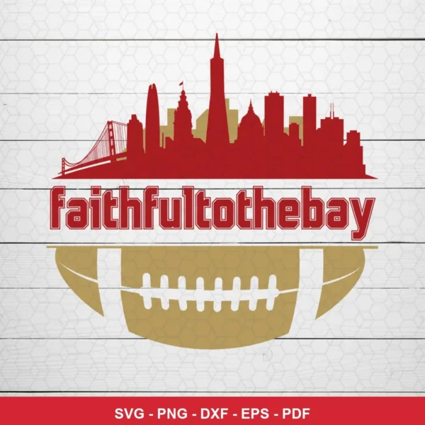 modern minimalist with sports and city skyline elements 49ers player SVG for Cricut and Silhouette