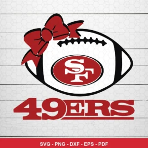 minimalist and clean vector design with a modern, simple cartoon style 49ers logo SVG for Cricut and Silhouette