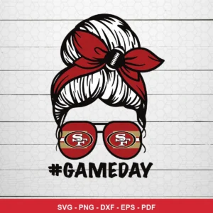 modern cartoon with clean lines and minimalistic detail 49ers player SVG for Cricut and Silhouette