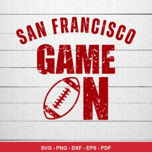 minimalist vintage with distressed texture 49ers player SVG expressing excitement featuring text for Cricut and Silhouette