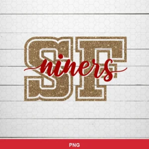 modern minimalist with glitter effect 49ers logo SVG expressing team pride for Cricut and Silhouette