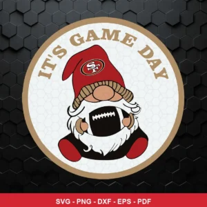 cartoon, cute, modern 49ers player SVG expressing team pride and game day excitement for Cricut and Silhouette