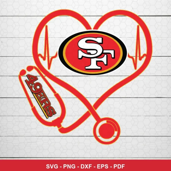 modern minimalistic with clean lines and simple shapes 49ers logo SVG for Cricut and Silhouette