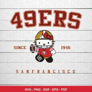 cartoon, cute, modern with sports theme 49ers player SVG expressing team pride and cuteness for Cricut and Silhouette