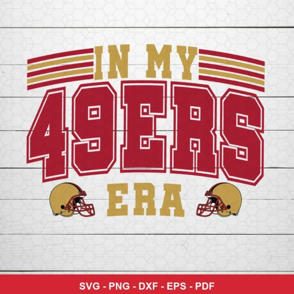 vintage collegiate style with bold block lettering and classic helmet icons vintage 49ers SVG for Cricut and Silhouette