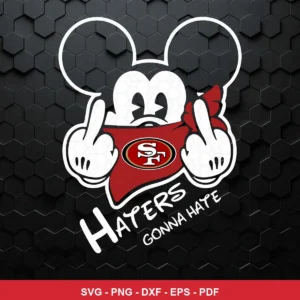 modern cartoon style with bold outlines and simple color blocking 49ers player SVG for Cricut and Silhouette