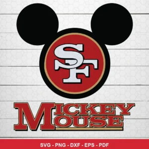 modern cartoon with sports logo integration 49ers logo SVG expressing team pride for Cricut and Silhouette