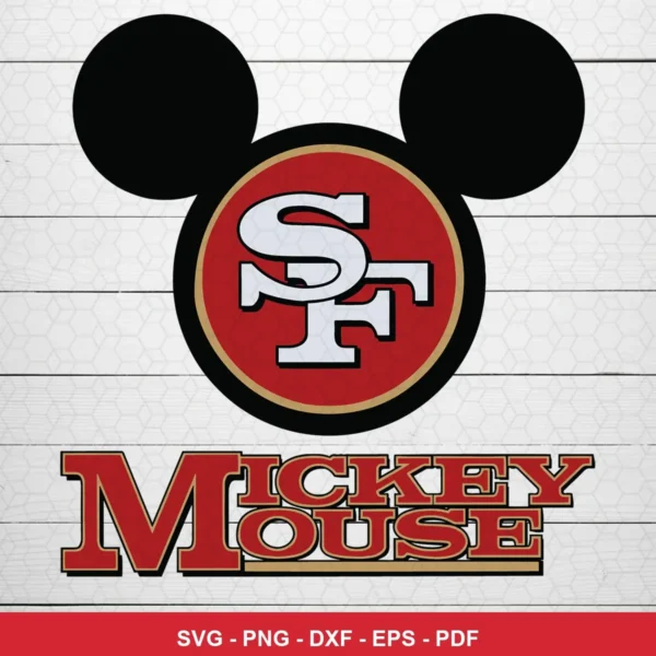 modern cartoon with sports logo integration 49ers logo SVG expressing team pride for Cricut and Silhouette