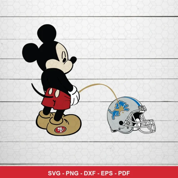 cartoon, humorous, modern digital illustration 49ers helmet SVG expressing mockery and dominance for Cricut and Silhouette