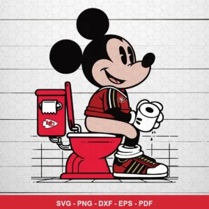 cartoon, modern with clean lines and bold colors 49ers player SVG expressing mockery and dominance for Cricut and Silhouette