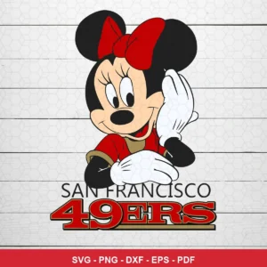 cartoon, clean vector art with a modern sports logo integration 49ers player SVG for Cricut and Silhouette