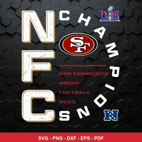 modern, clean, and minimalistic with a hexagonal textured background 49ers player SVG for Cricut and Silhouette