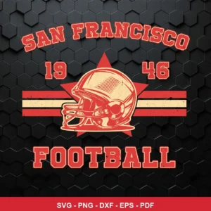 vintage retro style with distressed texture vintage 49ers SVG expressing nostalgia and team pride for Cricut and Silhouette