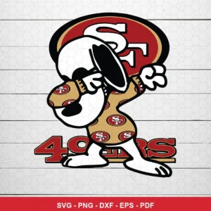 cartoon style with modern sports branding elements 49ers player SVG expressing celebration/pride for Cricut and Silhouette