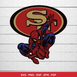 modern cartoon style with bold outlines and vibrant colors 49ers logo SVG for Cricut and Silhouette