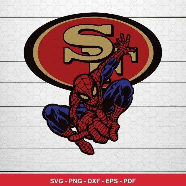 modern cartoon style with bold outlines and vibrant colors 49ers logo SVG for Cricut and Silhouette