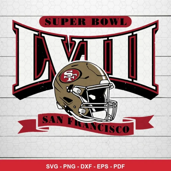 modern vintage with bold typography and a clean sports graphic 49ers helmet SVG for Cricut and Silhouette
