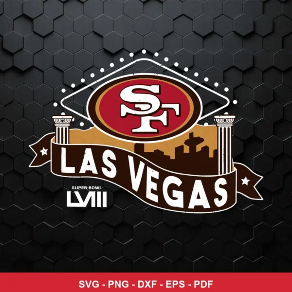 modern vintage with a clean, emblematic look 49ers logo SVG expressing neutral, celebratory for Cricut and Silhouette