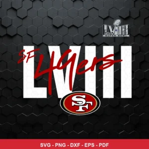 modern, bold typography with minimalistic background 49ers logo SVG for Cricut and Silhouette