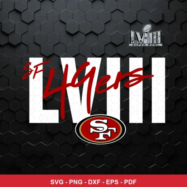 modern, bold typography with minimalistic background 49ers logo SVG for Cricut and Silhouette