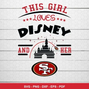 modern minimalistic with sports and Disney theme 49ers player SVG expressing affection/pride for Cricut and Silhouette